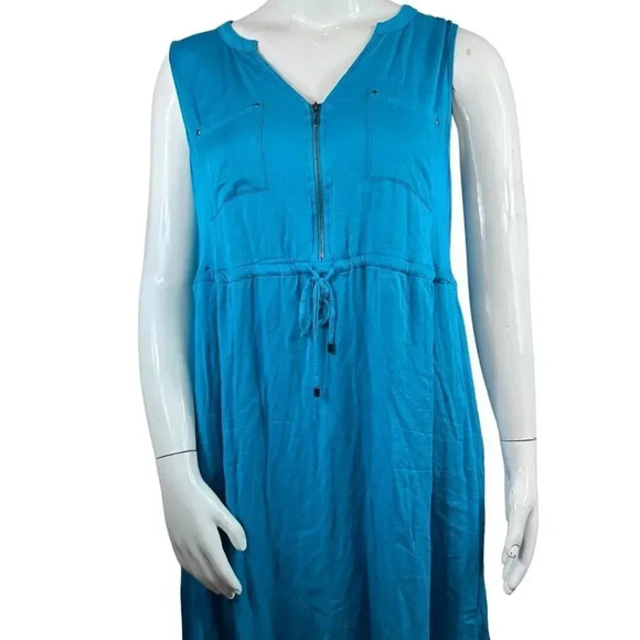 Torrid zip front challis teal dress size 2-2X/18-20 - Picture 2 of 16